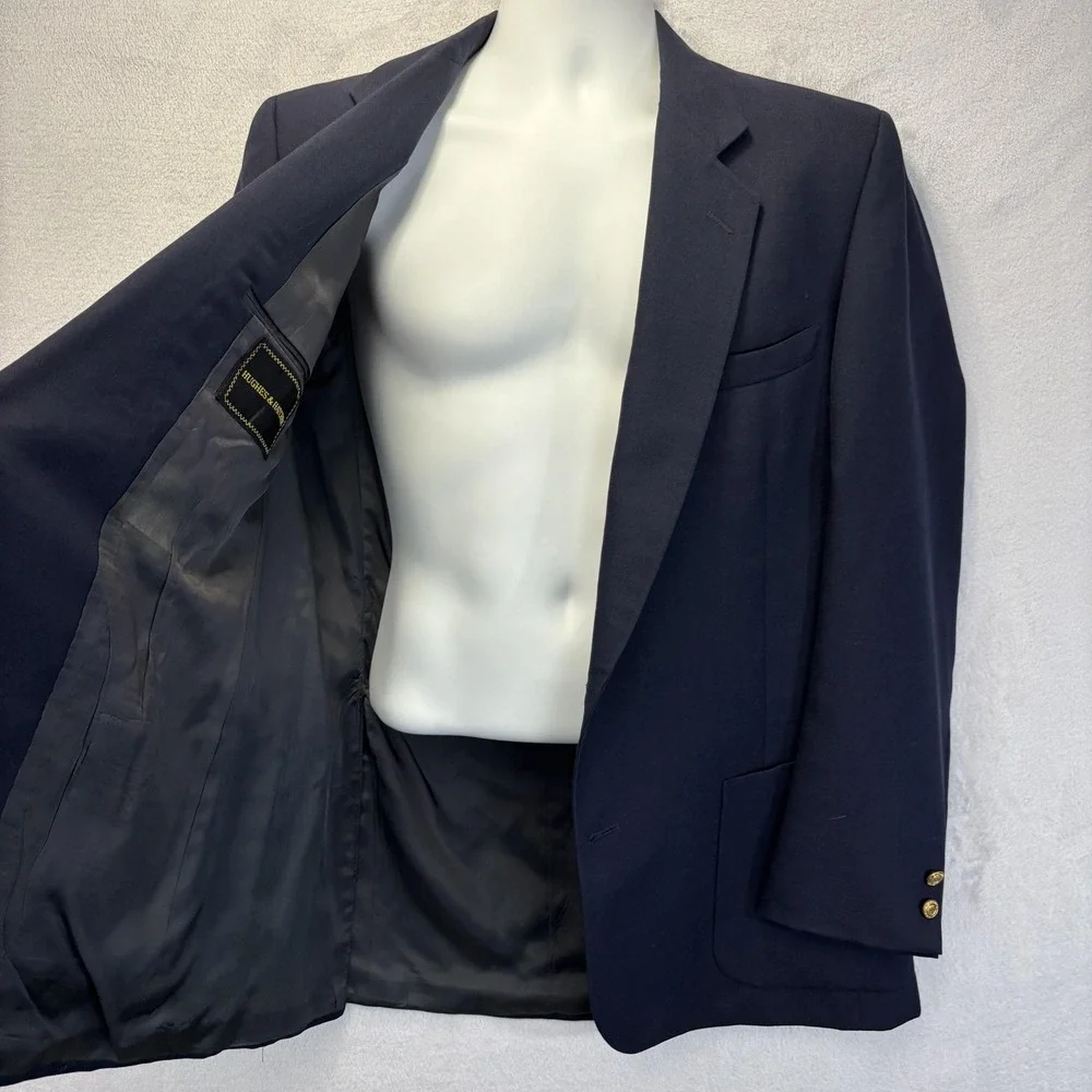 Vintage Pierre Cardin Blazer Mens 40 Navy Blue Gold Button Old Money‎ Preppy